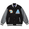 Uniforme de Béisbol con Manga de Cuero PU y Bordado Payaso Flocking Americano