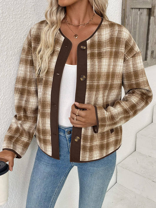 Cardigan de Cuadros para Mujer - Chaqueta Casual Versátil - Image 9