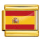 Dorado Background World Flag Photo Epoxy Italian Module Bracelet ICY0001ES Spain