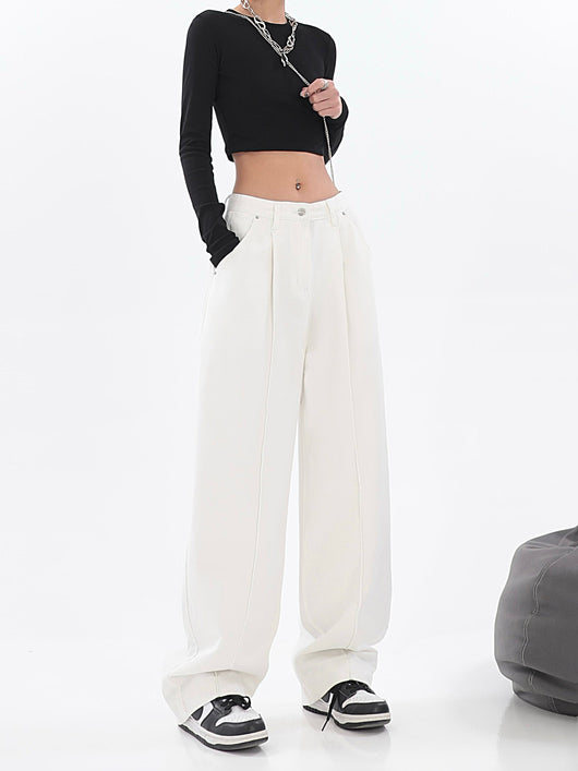 Pantalón Recto Cintura Alta Diseño Minimalista Tendencia Street Style - Image 7