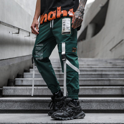 Pantalones Cargo Holgados Hip Hop Web Dark para Hombre - Image 6