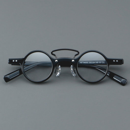 Gafas Retro Marco Redondo Pequeño Estilo Japonés - Image 19