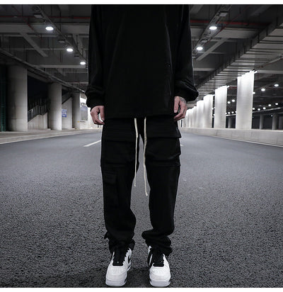 Pantalón de Buzo Recto con Bolsillos Múltiples y Cordón Ajustable - Image 13