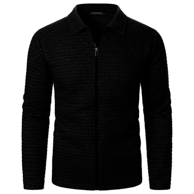 Cardigan Tipo Waffle con Solapa para Hombre - Casual y Versátil - Image 19