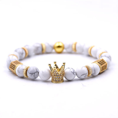 Pulsera de Cobre con Incrustación de Micro Corona y Circonita Blanca Natural - Image 4