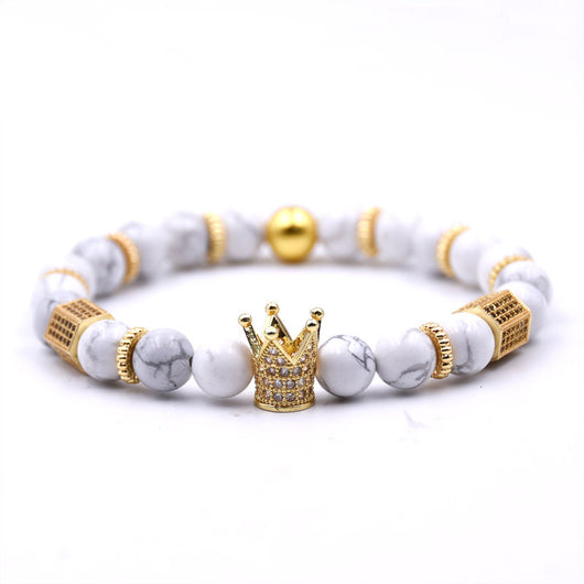 Pulsera de Cobre con Incrustación de Micro Corona y Circonita Blanca Natural - Image 4