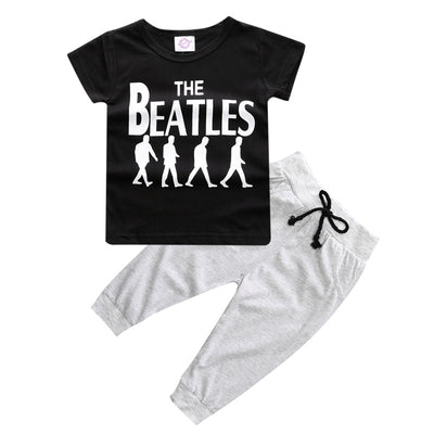 Conjunto Infantil de Dos Piezas con Estampado de Letras - Camisa y Pantalón - Image 4