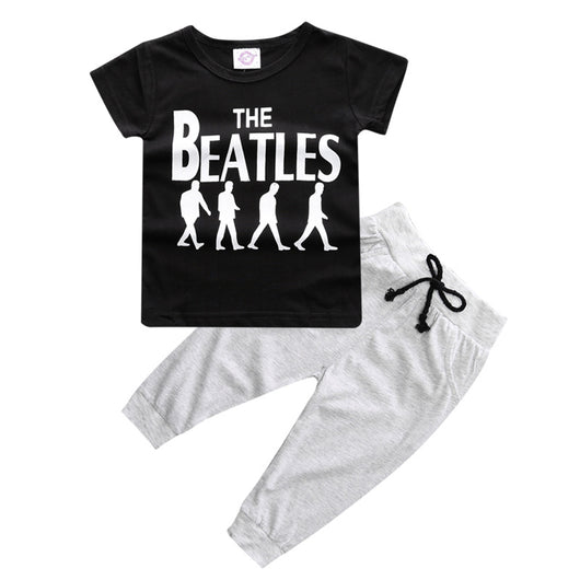 Conjunto Infantil de Dos Piezas con Estampado de Letras - Camisa y Pantalón - Image 4