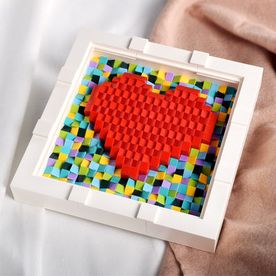 Marco de Foto DIY Rompecabezas Amor Melocotón con Bloques de Construcción Personalizables