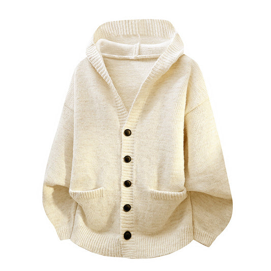 Cardigan Tejido Holgado con Capucha para Hombre - Image 2