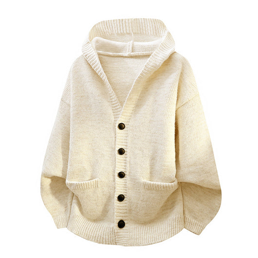Cardigan Tejido Holgado con Capucha para Hombre - Image 2