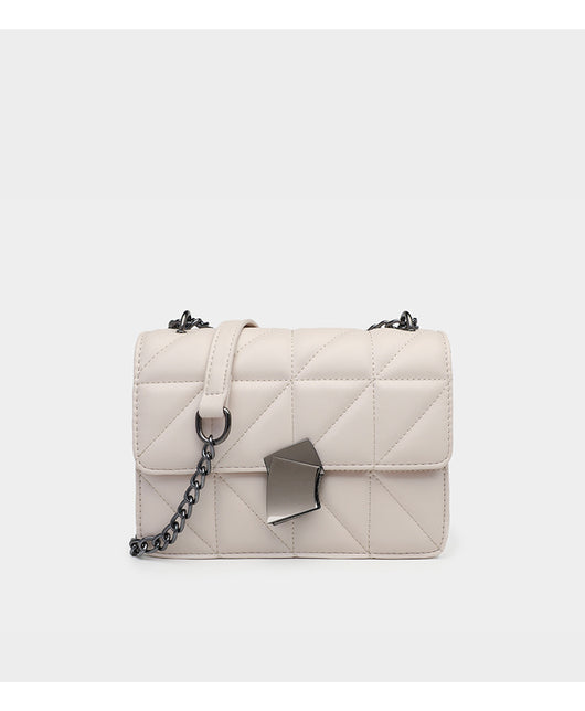 Bolsa Mensajera Cuero con Cadena Rombo - Image 3