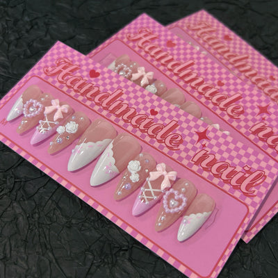 Esmalte de Uñas Perla Camelia Francés Blanco con Moño Dulce - Image 4