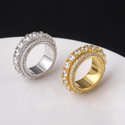 Anillo Hip-hop Giratorio con Diamantes y Circones Micro Incrustados - Image 4
