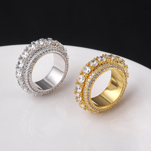 Anillo Hip-hop Giratorio con Diamantes y Circones Micro Incrustados - Image 4
