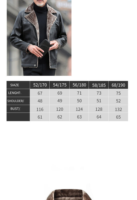 Chaqueta de Cuero Grueso Casual para Hombre con Forro de Algodón - Image 8