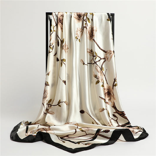 Pañuelo Cuadrado Estampado Floral con Protección Solar para Viajes - Image 11