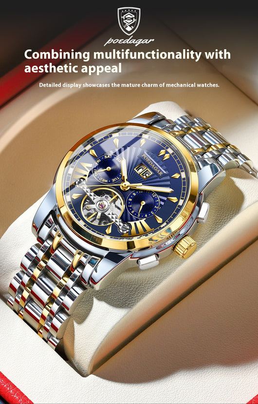 Reloj Automático Mecánico Impermeable Multifuncional para Hombre - Image 16