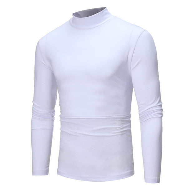 Camiseta Manga Larga Cuello Alto Slim Fit Hombre - Básico Texturizado