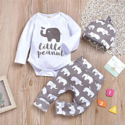 Pantalón Largo de Algodón con Estampado de Elefante y Gorro a Juego - Colección Otoño - Image 12