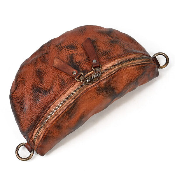 Bolsa de Cuero Pintada a Mano - Estilo Retro para Mujer
