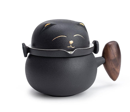 Juego de Té Portátil con Bolsa - Tetera de Cerámica para Viajes