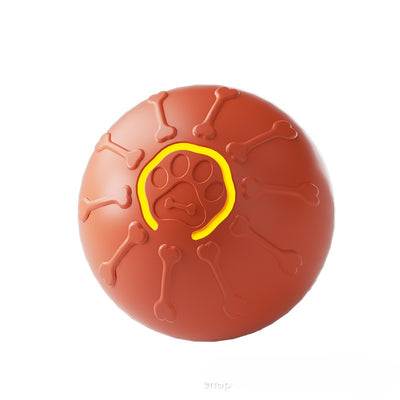 Orange smart jumping ball pet toy with bone and paw print details, featuring a glowing paw print. - Image 8