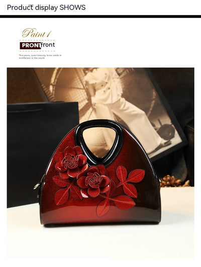 Bolso Mensajero de Cuero Charol con Diseño Floral Personalizado - Image 9