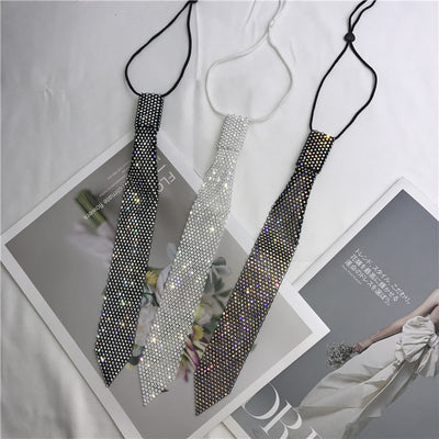 Blusa Elegante con Corbatín de Strass Brillante para Mujer - Image 8