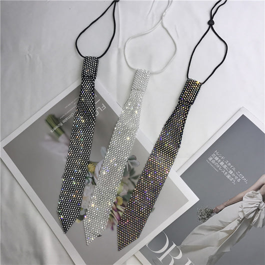 Blusa Elegante con Corbatín de Strass Brillante para Mujer - Image 8