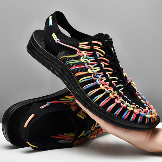 Sandalias Romanas Tejidas con Cordón Ajustable para Hombre y Mujer - Image 2