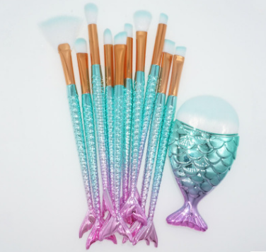 Set de 11 Brochas de Maquillaje Sirena - Colección Completa
