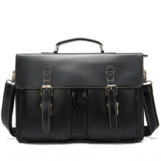 Bolsa Bandolera de Cuero Genuino para Hombre - Estilo Casual Messenger - Image 16