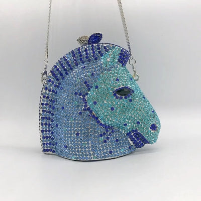 Bolso de Cena Joyero con Cabeza de Caballo Incrustada en Diamantes - Image 6