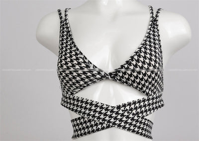 Bikini Estampado Cuadros con Lazo Cruzado - Image 2