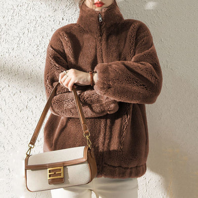 Abrigo Corto de Polar Coral para Mujer - Diseño Holgado y Cómodo - Image 7