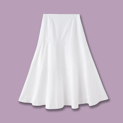 Falda Blanca de Cintura Alta con Detalles Combinados en Algodón - Image 6