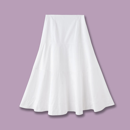 Falda Blanca de Cintura Alta con Detalles Combinados en Algodón - Image 6