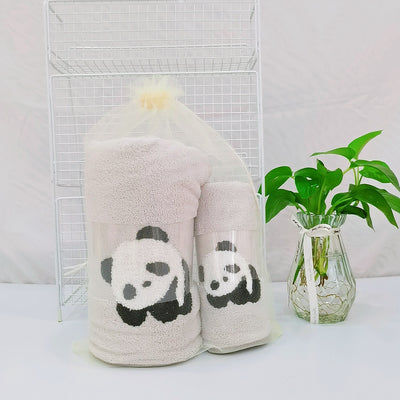 Fundas de Panda Bordado en Terciopelo Coral - Suave y Absorbentes - Image 26
