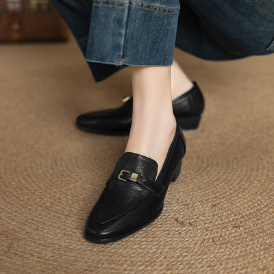 Zapatos de Cuero Británicos con Tacón Bajo de 3cm - Estilo Casual Primavera para Mujer - Image 4