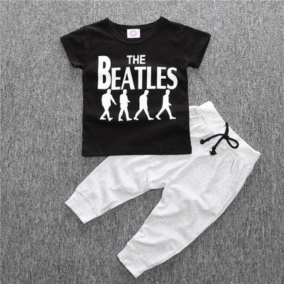 Conjunto Infantil de Dos Piezas con Estampado de Letras - Camisa y Pantalón - Image 5