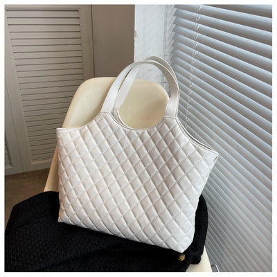 Bolsa Tote Elegante con Cadena Acolchada Cuadros Diamante - Bolso Crossbody de Gran Capacidad - Image 30