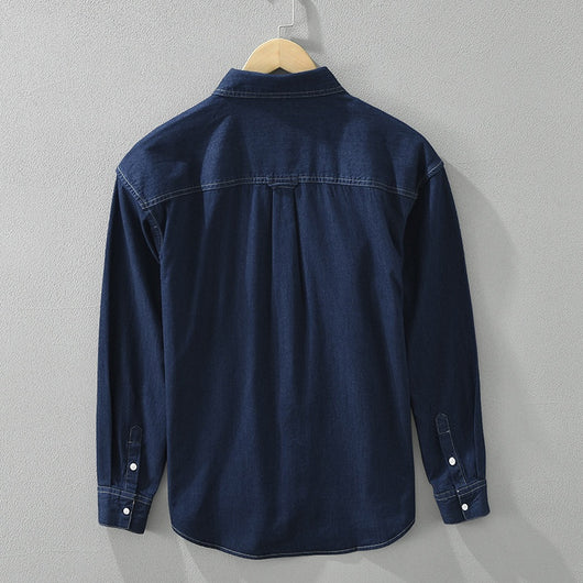 Blusa Denim Artística de Manga Larga Suelta y Casual - Image 2