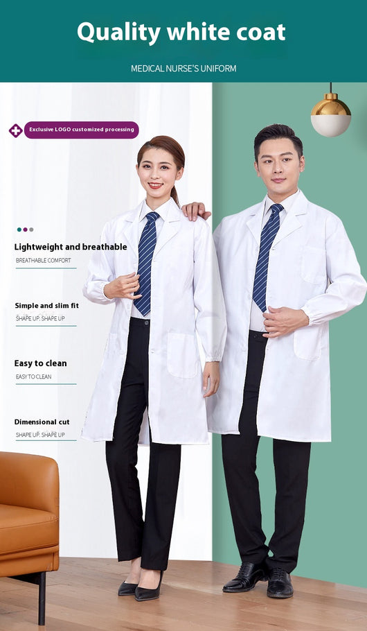 Bata Blanca de Laboratorio Manga Larga Unisex - Image 18
