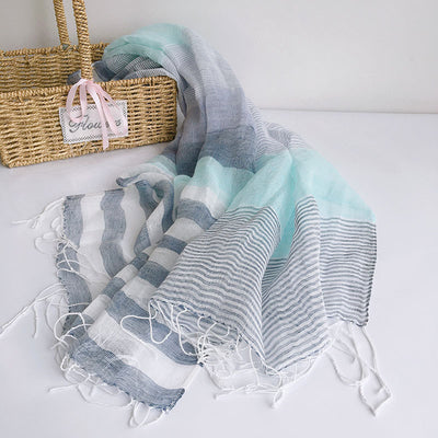 Pañuelo Ligero de Algodón y Lino para Primavera Verano - Image 8