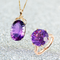 Amethyst Pendant Amethyst Sweater Chain Set 1