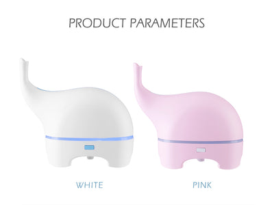 Pink elephant-shaped ultrasonic aromatherapy machine with a subtle light band and trunk-like mist outlet. - Image 4