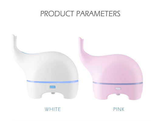 Pink elephant-shaped ultrasonic aromatherapy machine with a subtle light band and trunk-like mist outlet. - Image 4
