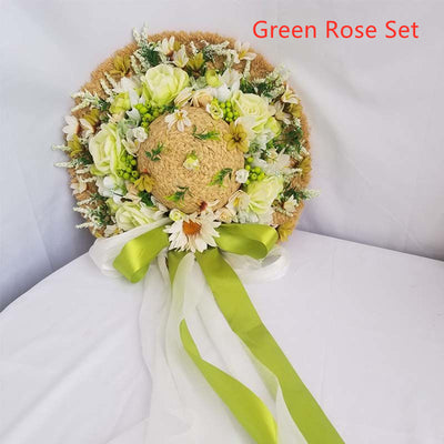 Sombrero de Paja Púrpura con Flor para Mujer - Estilo Raffia - Image 25
