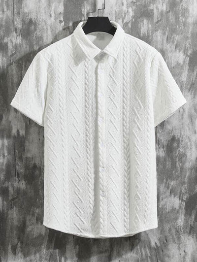 Conjunto de Camisa y Shorts con Patrón de Diamantes para Hombre - Image 28